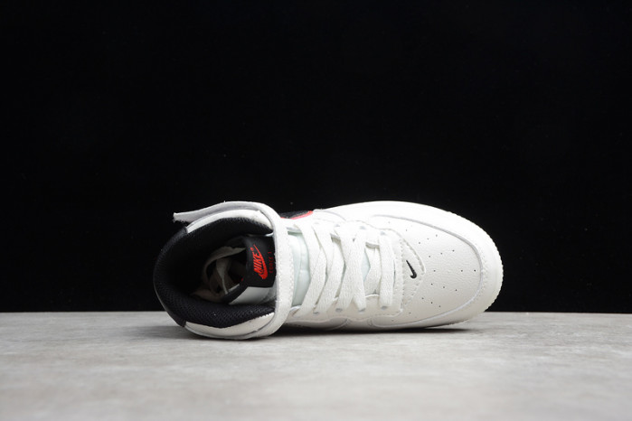 kids nike air force 1 mid 07 white black red 314197-101