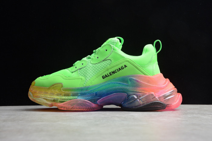 blcg sneaker triple.s.gomma vert-rainbow noir